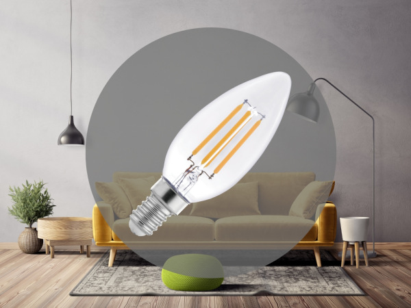 LED žiarovka 6W - C37 / E14 / SMD / 4000K - ZLF723