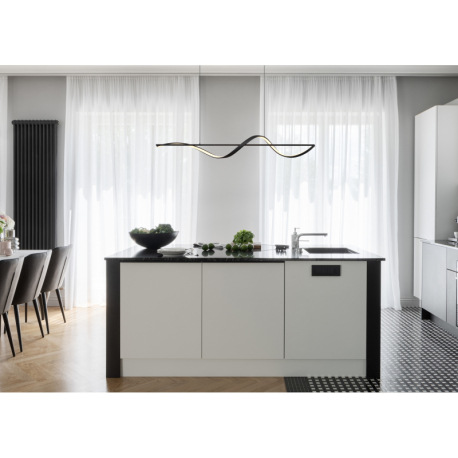 Závesné svietidlo, kov čierny, hliník čierny matný, silikón biely, kábel PVC čierny, možnosť nastave 1