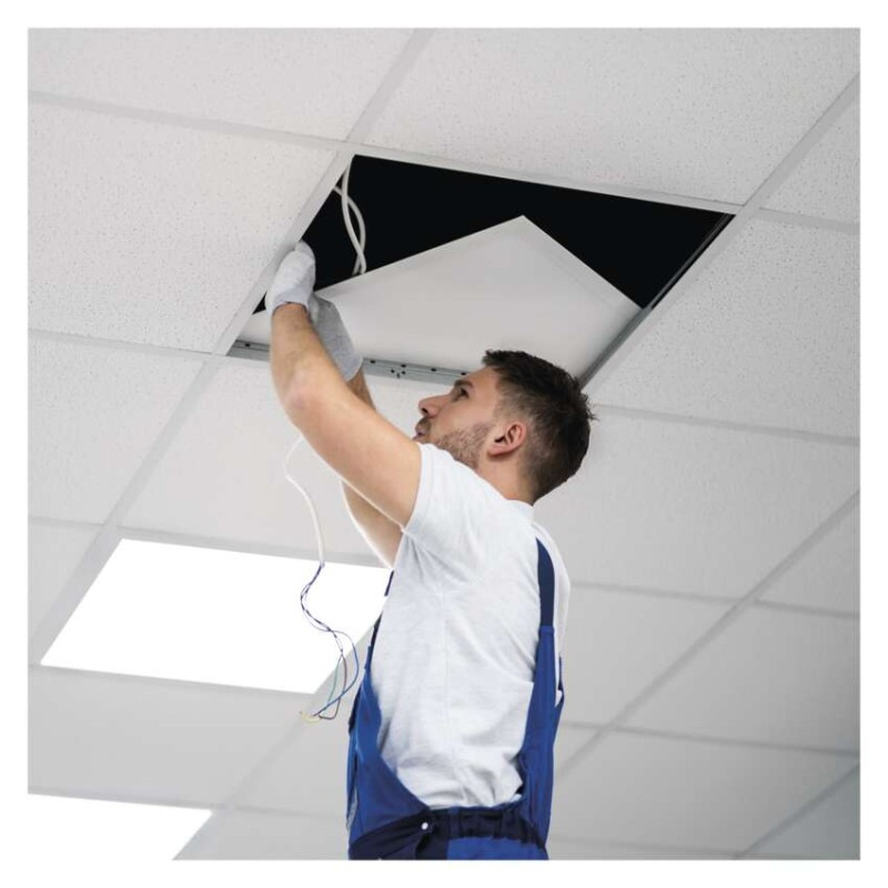 LED panel PIXXO 60×60, štvorcový vstavaný biely, 48W neutr.b.,IP65 4