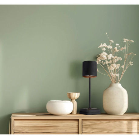 Stolná lampa, plast/kov čierny matný, plast biely, dotykové zapnutie/vypnutie, plynulý dotykový stmi 1