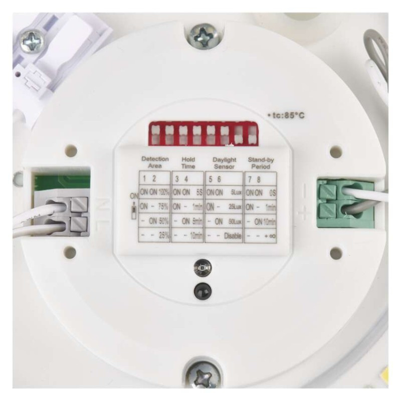 LED stropné svietidlo TIVI, A CLASS, okrúhle biele 8,6W, IP44, Neutrálna biela 12
