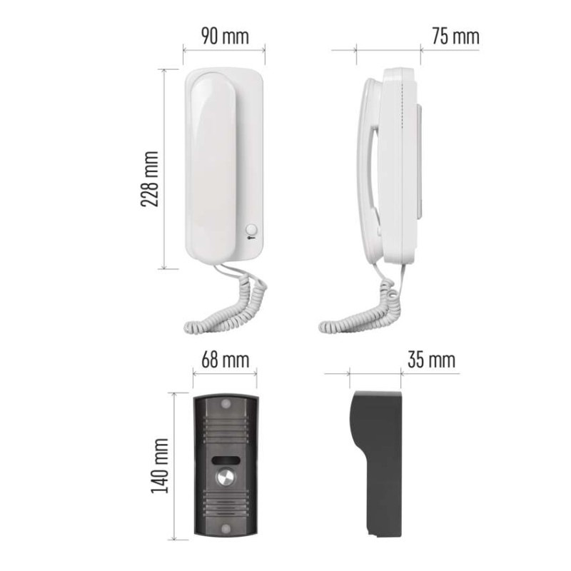 Sada domáceho audio vrátnika H1085, 1 účastník 10