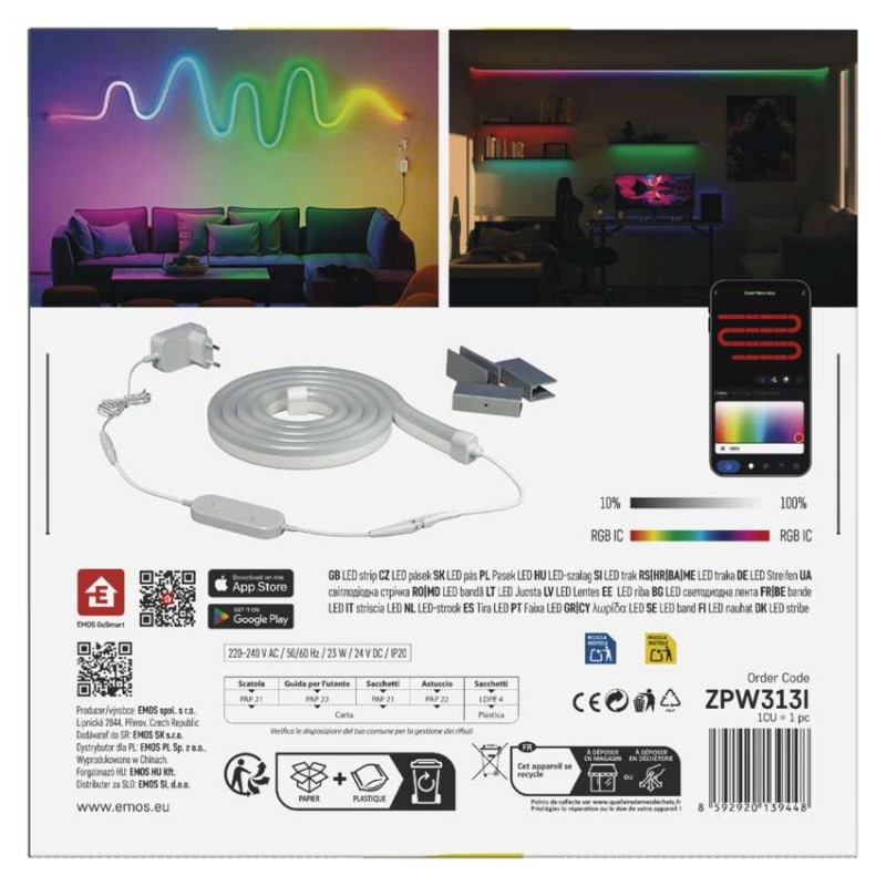 GoSmart Flexibilný LED pásik NEON biely, 3 m, 23 W, RGBIC stmievateľný, WiFi 9