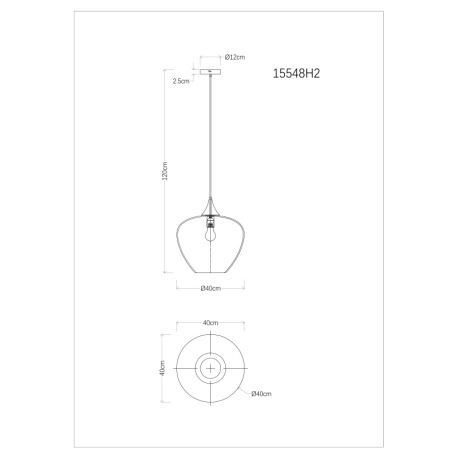 Závesné svietidlo, kov čierny, sklo dymové, priehľadné, textilný kábel čierny, ø: 400mm, V: 1200mm, 4