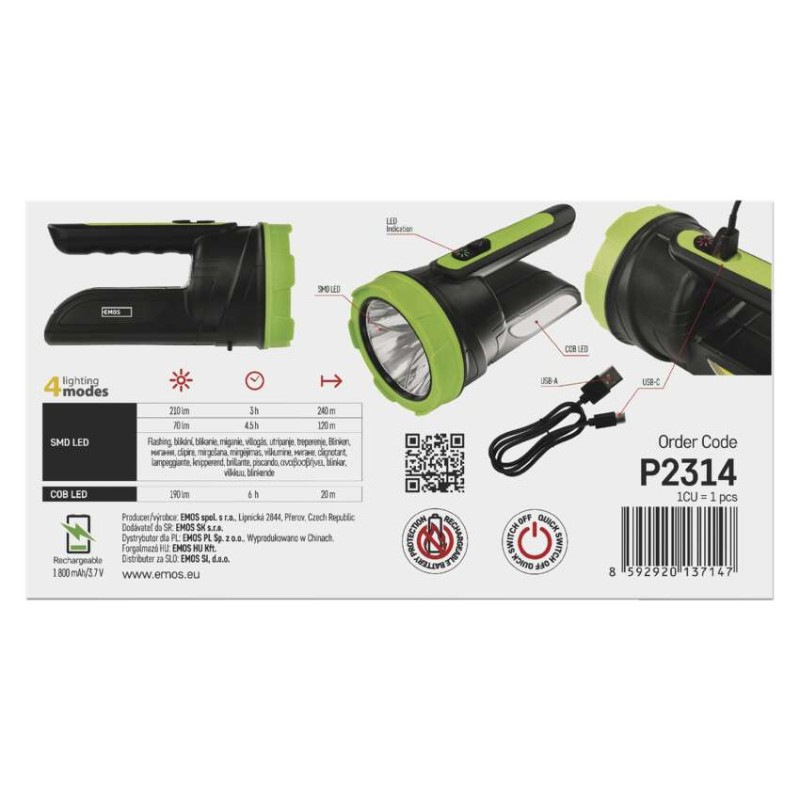 LED nabíjacie svietidlo, 210 lm, 1 800 mAh 7