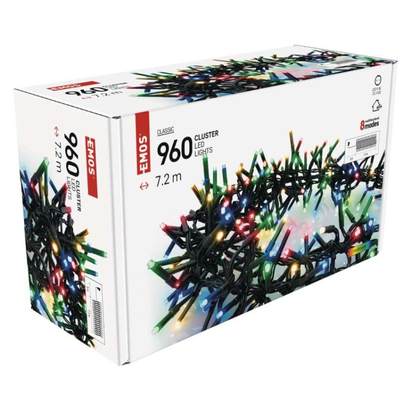 LED vianočná reťaz – ježko, 7,2 m, vonkajšia aj vnútorná, multicolor, programy 7