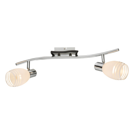 Nástenné svietidlo, chróm, MDF wenge, satinované sklo, DxV: 500x160, bez žiaroviek 2xE14, max. 40W 2