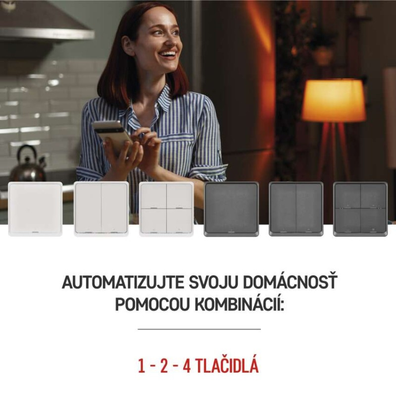 GoSmart Prenosný ovládač scén IP-2002ZW, ZigBee 3.0, 2-tlačidlový 2