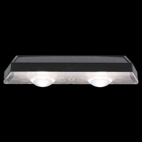 Solárne svietidlo, plast čierny/priehľadný/satinovaný, vypínač, krokový prepínač, fixácia farieb, vr 14