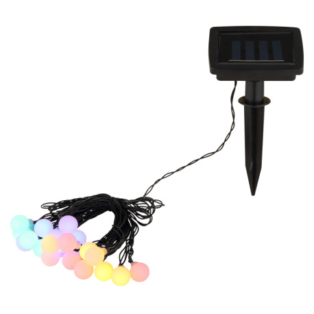 Solárna svetelná reťaz, plast čierny matný, posuvný spínač, krokový spínač, batéria súčasťou balenia 4