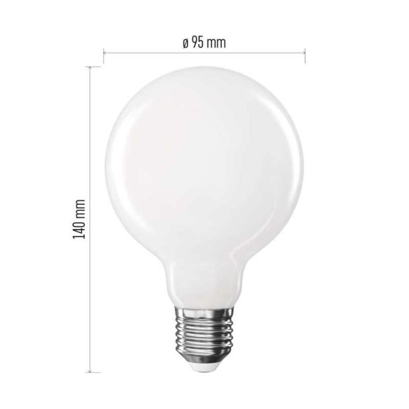 LED žiarovka Filament G95 / E27 / 7,8 W (75 W) / 1055 lm / Neutrálna biela