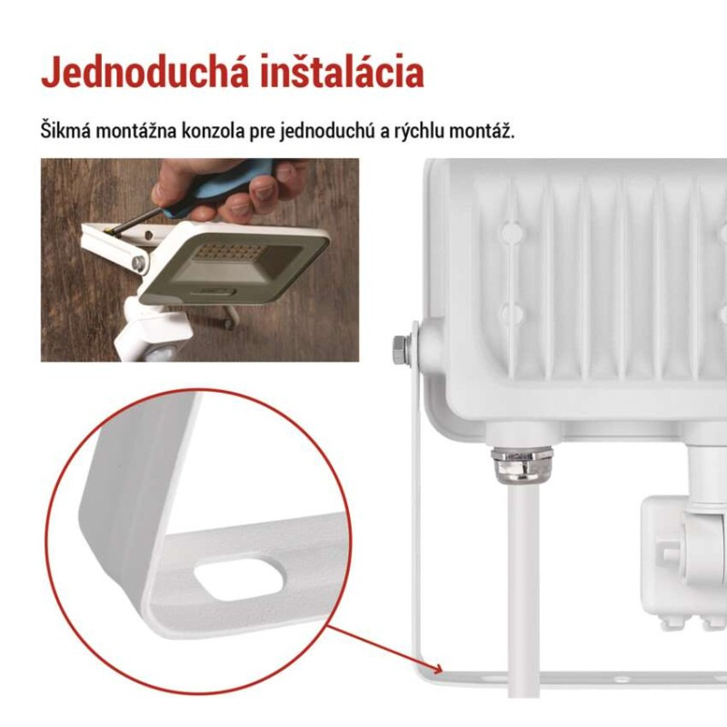 LED reflektor GLARO s pohybovým čidlom, 20 W, biely, IP54, 2000 lm, neutrálna biela 8