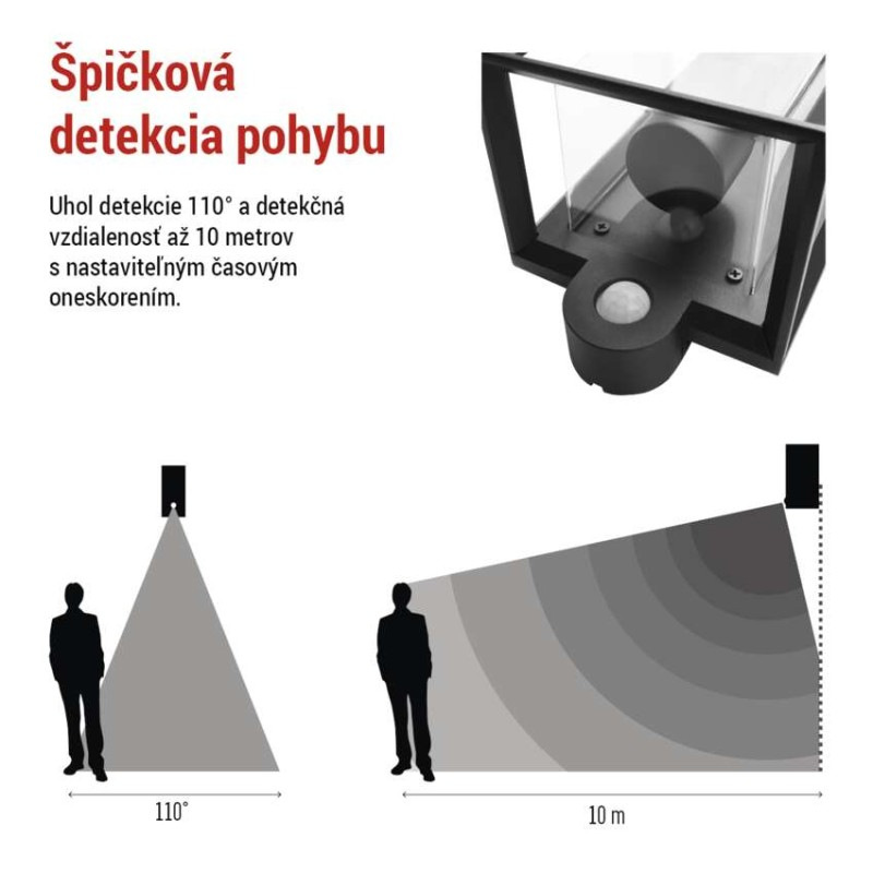 Záhradné nástenné svietidlo MALVA, senzor súmraku, 13 x 12 x 28 cm, 1 x E27, 15 W 3