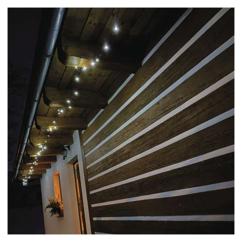 LED vianočná reťaz, 50 m, vonkajšia aj vnútorná, studená biela, programy, časovač 7