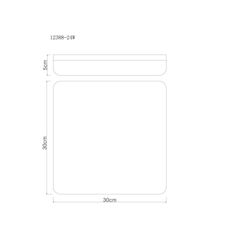Stropné svietidlo, plast biely, DxŠxV: 300x300x50mm, vrátane LED 18W 230V, zdroj 2000lm, výstup 1090 5