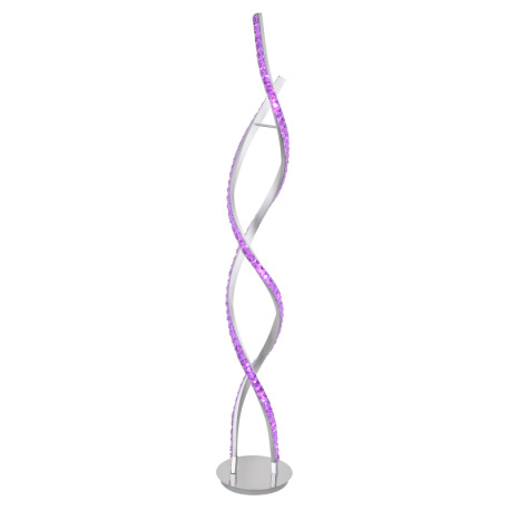 Stojanové svietidlo, chróm, brúsený hliník, K5 krištále priehľadné, stmievateľné, vypínač, diaľkové 8