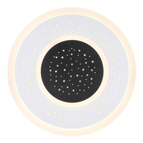 Stropné svietidlo, kov biely a čierny, akryl opál, stmievateľné, viackrokové ovládanie cez nástenný 15