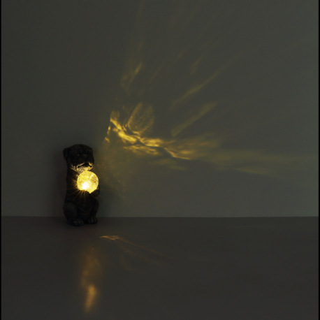 Solárne svietidlo, plast sivý matný, sklenená guľa číra s efektom prasknutého skla, vypínač, batéria 13