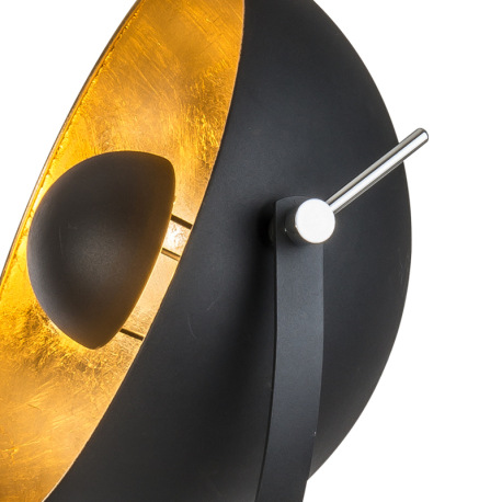 Stojacia lampa, kov čierny matný, kov zlatej farby, otočná, výškovo nastaviteľná 148-168 cm, ø: 635 4