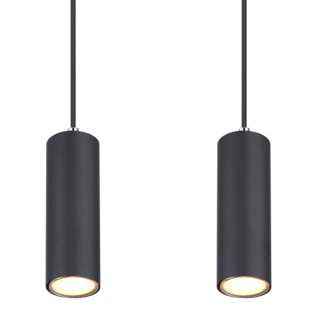 Závesné svietidlo, kov čierny, čierny PVC kábel, DxŠxV:650x60x1200mm, bez žiaroviek 4x GU10, max. 35 4