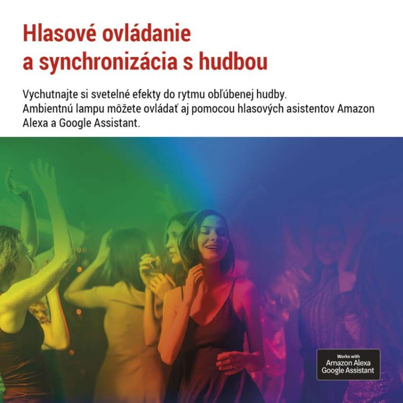 GoSmart LED ambientná lampa, čierna, teplá biela–studená biela/ RGB, WiFi 4
