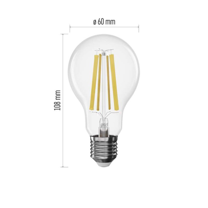 LED žiarovka Filament A60/ E27 / 11 W (100 W) / 1 521 lm / neutrálna biela / stmievateľné 1