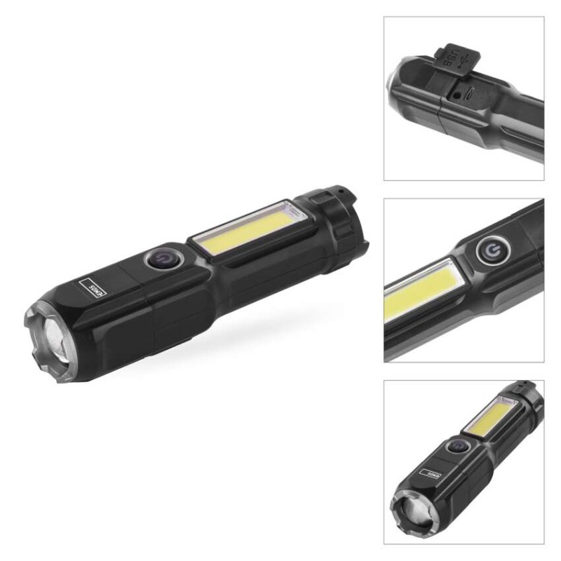 Dobíjacia plastová baterka LED P3214, 150 lm 12