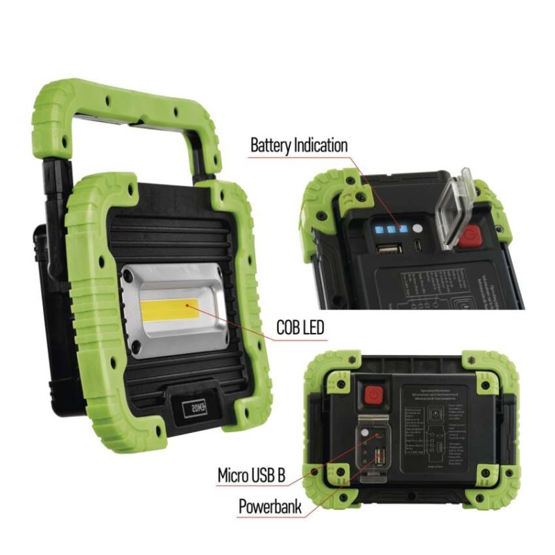 COB LED nabíjací pracovný reflektor P4533, 1000 lm, 4400 mAh 1