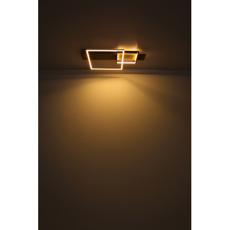 Stropné svietidlo kov čierny mat, MDF imitácia dreva, hliník čierny mat, plast opál, niekoľko úrovní 5