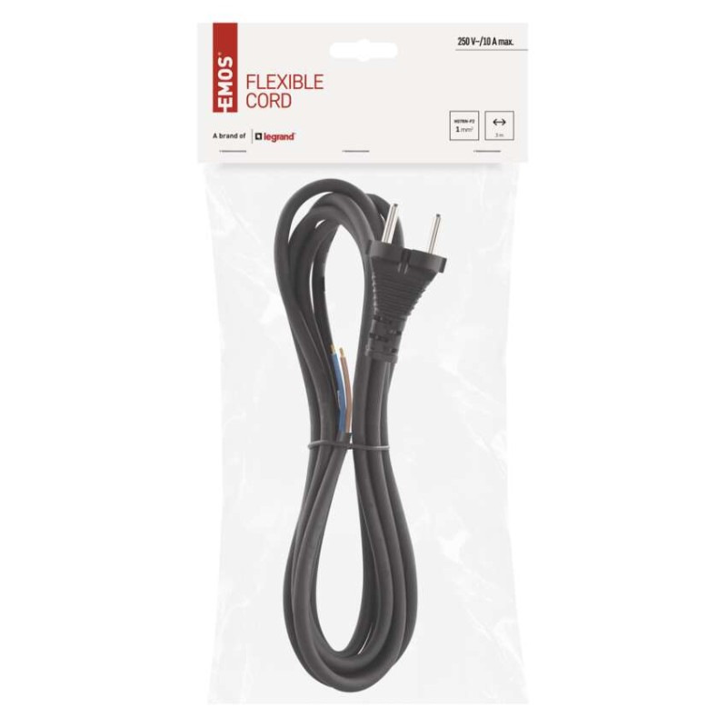 Flexošnúra guma/neoprén 2 × 1 mm2, 3 m, čierna 1