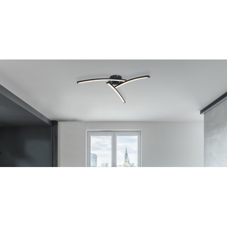 Stropné svietidlo, kov čierny matný, plast biely, nastaviteľné, zmena farby svetla pomocou nástennéh 1