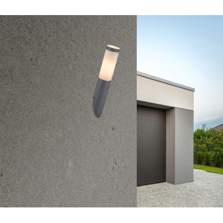 Vonkajšie svietidlo, nerez, antracit, plast biely, IP44, Ø 76, V: 390, H: 168, bez žiarovky 1xE27, m 6