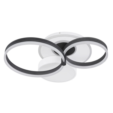 Stropné svietidlo, kov biely/čierny, akryl biely, stmievateľné, prepínanie funkcií nástenným vypínač 10