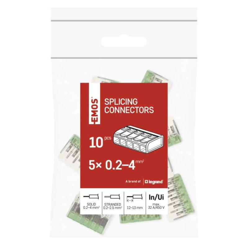 Páčková spojovacia svorka 5× 0,2–4 mm2, 10 ks 3