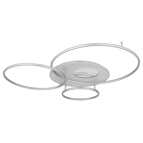 Stropné svietidlo, hliník matný strieborný, plast biely, akryl, zrkadlový 3D efekt, stmievateľné, ni 2