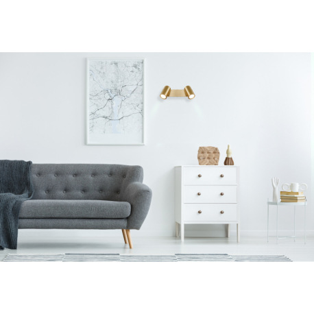 Stropné svietidlo, kov zlatý brúsený, DxŠxV: 260x60x120mm, bez žiaroviek 2x GU10, max. 35W 230V 1