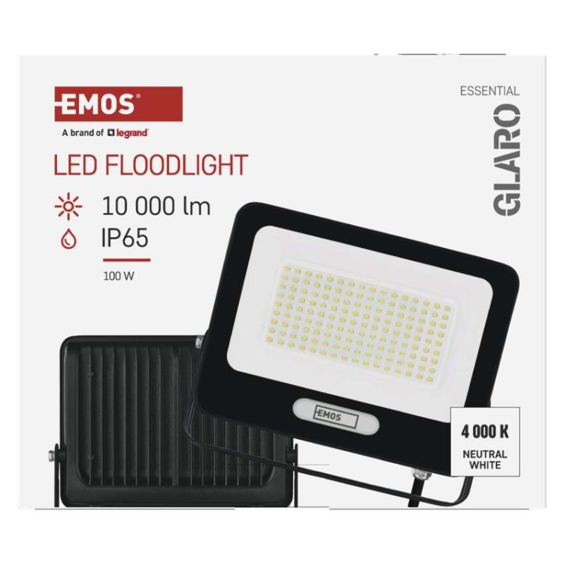 LED reflektor GLARO 100W, čierny, IP65, 10000 lm, neutrálna biela 11