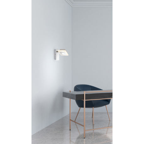 Nástenné svietidlo, kov, chróm, satinovaný akryl, ŠxV:75x110, H: 125, vrátane 1xLED 5W 230V, 210lm, 4