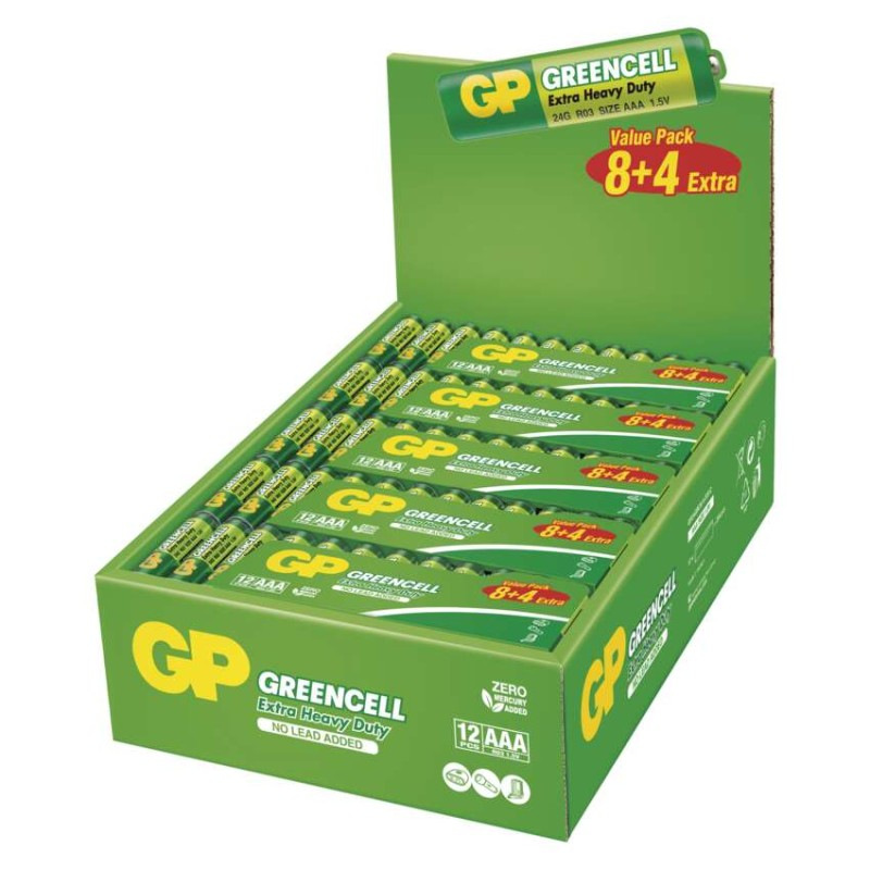 Zinko-chloridová batéria GP Greencell R03 (AAA), 12 ks 4