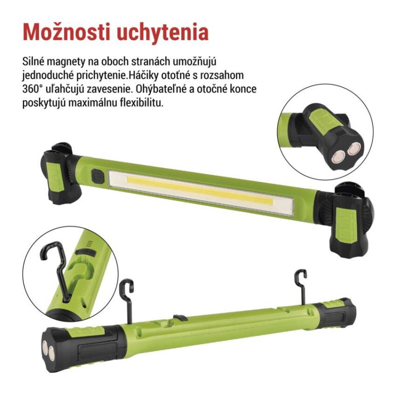 Nabíjacie prac. svietidlo COB LED P4545, 1000 lm, 2600 mAh 3