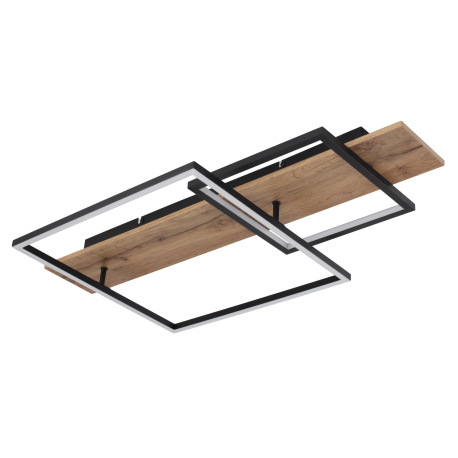 Stropné svietidlo kov čierny mat, MDF imitácia dreva, hliník čierny mat, plast opál, niekoľko úrovní 2