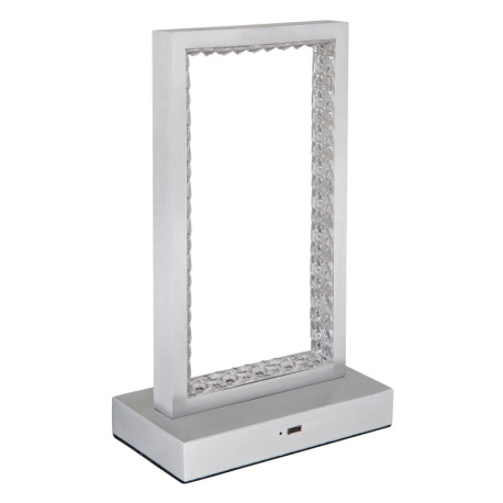 Nabíjateľná stolová lampa, hliník, akryl, čierny PVC kábel, dotykové zapnutie/vypnutie, plynulý doty 8