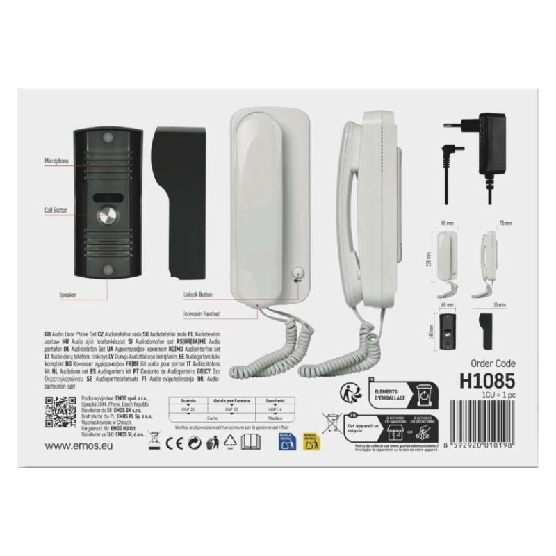 Sada domáceho audio vrátnika H1085, 1 účastník 4