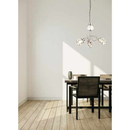 Závesné svietidlo, kov nikel matný, chróm, sklenený kryštál priehľadný, 1x vrátane LED , Ø380, V:130 6