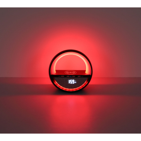 Stolové svietidlo, plast čierny/chróm, textil sivý, dotykový spínač plynulý, Bluetooth, pamäť, bez a 13