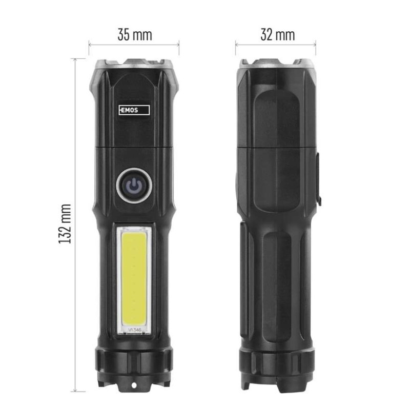 Dobíjacia plastová baterka LED P3214, 150 lm 14