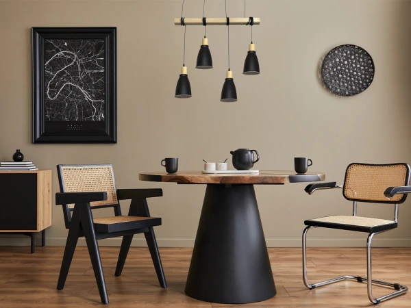 Závesné čierne kovové svietidlo 4 x E27 - ME0013-3 10