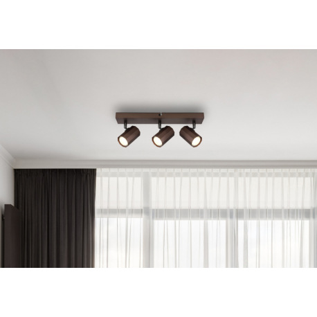 Stropné svietidlo, kov bronzový matný, hliník bronzový matný, DxŠxV: 390x60x145mm, bez žiaroviek 3x 1