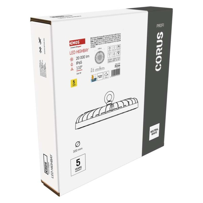 LED priemyselné závesné svietidlo HIGHBAY CORUS 166W 10