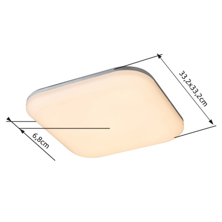 Vonkajšie svietidlo, plast strieborný, plast biely, IP54, DxŠxV:330x330x68, vrátane 1xLED 24W 230V, 5